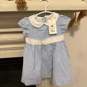NWT Hope and Henry Peter Pan Collar striped Dress 3-6M